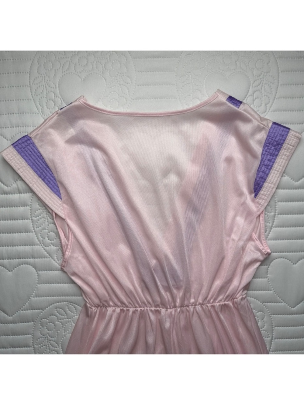 Vintage Pastel Pink Purple Maxi Nightgown Small Medium - Picture 11 of 16